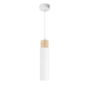 Závesná lampa Claro biela 1x15W GU10 tienidlo biele+drevené vyobraziť