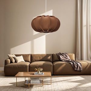 Škandinávska závesná lampa CAFEE' s hnedým tienidlom v moka štýle 52 cm - minimalistické stropné osvetlenie v japonskom štýle E27 vyobraziť