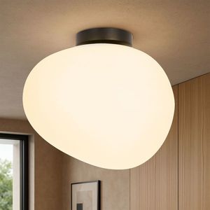 Stropná lampa STONES inšpirovaná kameňom - dizajnérska stropná lampa s 20 cm mliečnym tienidlom - osvetlenie obývačky a chodby E27 vyobraziť