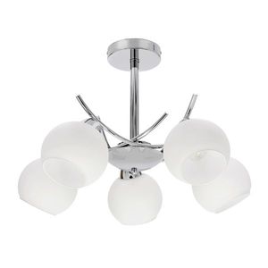 Závesná lampa AMOS Chróm 5x40W E27 biele tienidlo vyobraziť