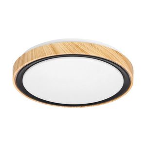 Stropná lampa Aflo drevená + čierna 24W LED 3000/4000/6000K 38cm biele tienidlo vyobraziť
