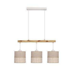 Závesná lampa Izotto biela 3x60W E27 béžové tienidlo vyobraziť