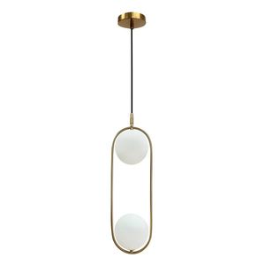 Závesná lampa Cordel, brúsené zlato, 2x28W G9, biele tienidlo vyobraziť