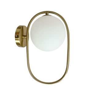 Nástenná lampa Cordel, brúsené zlato, 1x28W, G9, biele tienidlo vyobraziť