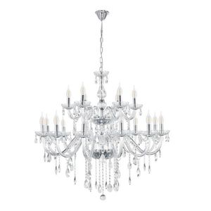 Závesná lampa Cristallo chróm 18x40W E14 priehľadná vyobraziť