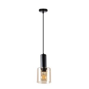 Závesná lampa Isar čierna 1x40 E27 jantárové tienidlo vyobraziť