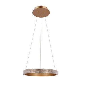 ZÁVESNÁ LAMPA HASHIM 40CM MATNÁ TMAVO ZLATÁ 22W LED KRYŠTÁLY ČÍRE vyobraziť