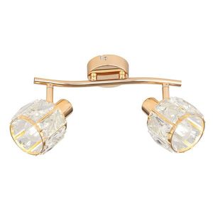 Stropná lampa Dubaj ružové zlato krištáľové tienidlo priehľadné vyobraziť