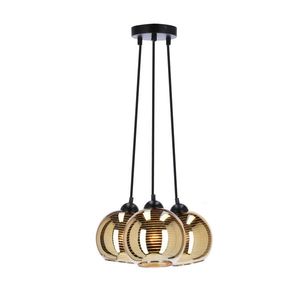 Závesná lampa Trio, tienidlo e27, zlatá vyobraziť