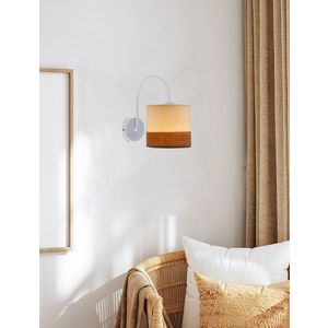 Nástenná lampa Bianco biela 1x40W e27 tienidlo biela+orech vyobraziť