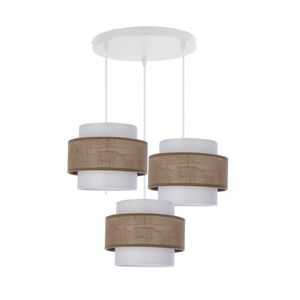 Jutová závesná lampa biela doska 3x40w e27 tienidlo biela+béžová vyobraziť