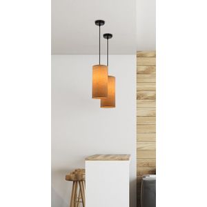Závesná lampa Ballo čierna 1x60 e27 tienidlo z orechového dreva vyobraziť