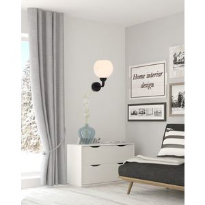 Nástenná lampa Caldera čierna 1x60W e27 tienidlo biele vyobraziť