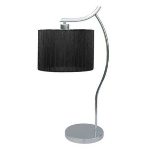 Chrómová stolová lampa, kancelárska, čierne tienidlo, Draga vyobraziť