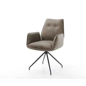 Otočná stolička Zoa-Flex taupe vintage krížová základňa zúžená čierna vyobraziť