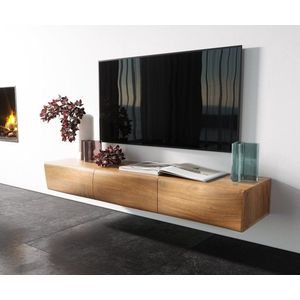 TV stolík Nový 145 cm prírodná akácia 3 dvierka na zavesenie vyobraziť