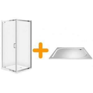 CERSANIT/S - SPRCHOVÝ KÚT 80x90 TRANSPARENT SKLO + vanička S154-005-SET3 vyobraziť
