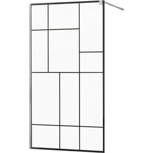 MEXEN/S - KIOTO Sprchová zástena WALK-IN 110x200 cm 8 mm, chróm, čierny vzor 2 800-110-101-01-78 vyobraziť