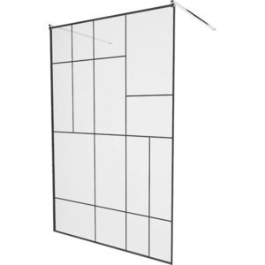 MEXEN/S - KIOTO samostatne stojaca sprchová zástena 110 x 200, transparent/čierna vzor 8 mm, chróm 800-110-002-01-78 vyobraziť
