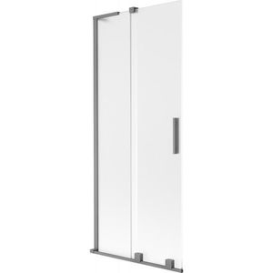 MEXEN/S - Velar L dvojkrídlová posuvná vaňová zástena 80 x 150 cm, dekor, grafit metal 896-080-003-31-95 vyobraziť