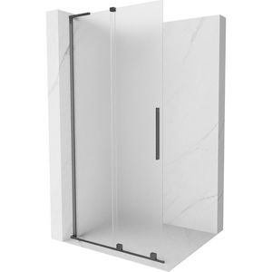 MEXEN/S - Velar L Sprchová zástena posuvná Walk-in 100 x 200 cm, dekor 8 mm, grafit kartáčovaná 871-100-003-33-66 vyobraziť