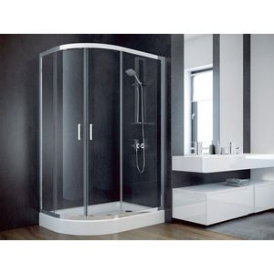 BESCO - Asymetrický sprchovací kút MODERN 185 - Farba rámu zásteny - Hliník chróm, Rozmer A - 100, Rozmer B - 80, Rozmer C - 185, Smer zatváranie - Univerzálny Ľavé / Pravé, Výplň - Číre bezpečnostné sklo - 6 mm BCMOD1080CC vyobraziť