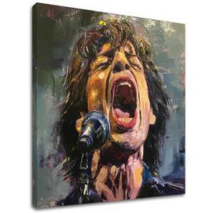 Obraz Mick Jagger - Legenda na pódiu | 100% originál domaľovaný akrylom 60x60 cm vyobraziť