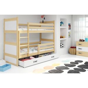 BMS Detská poschodová posteľ RICO | borovica 90 x 200 cm Farba: Biela vyobraziť