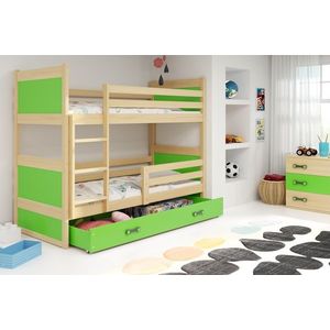BMS Detská poschodová posteľ RICO | borovica 90 x 200 cm Farba: Zelená vyobraziť