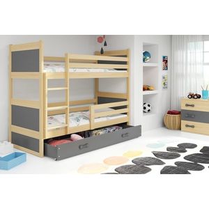 BMS Detská poschodová posteľ RICO | borovica 90 x 200 cm Farba: Sivá vyobraziť