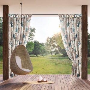 ArtFir Záves na terasu GARDEN 8 PU | béžová/zelená 155 x 200 cm vyobraziť