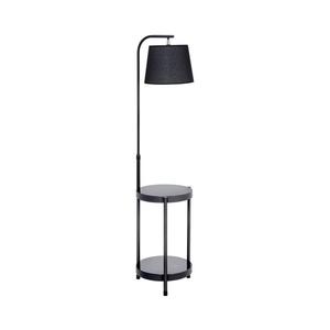 Stojacia lampa so stolíkom 1xE27/60W/230V USB čierna vyobraziť