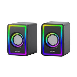 USB Reproduktory s RGB podsvietením 2x3W/5V čierna vyobraziť