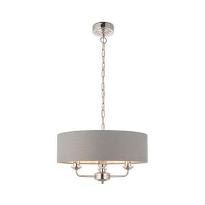 Endon Endon 94377 - Luster na reťazi HIGHCLERE 3xE14/40W/230V šedá/lesklý chróm vyobraziť