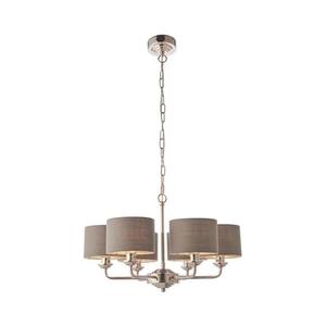 Endon Endon 94381 - Luster na reťazi HIGHCLERE 6xE14/28W/230V šedá/lesklý chróm vyobraziť