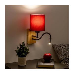 Brilagi Brilagi-LED Nástenná lampa NUBILA WOOD 1xE27/25W/230V+LED/3W dub/pompej. červená vyobraziť