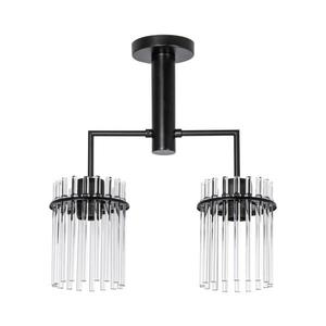 Luster na tyči 2xE27/60W/230V čierna/číra vyobraziť
