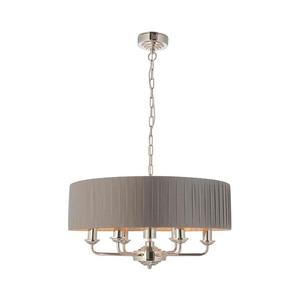 Endon Endon 94397 - Luster na reťazi HIGHCLERE 6xE14/40W/230V šedá/lesklý chróm vyobraziť