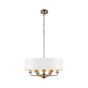 Endon Endon 98933 - Luster na reťazi HIGHCLERE 6xE14/40W/230V biela/mosadz vyobraziť