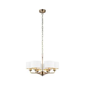 Endon Endon 98936 - Luster na reťazi HIGHCLERE 6xE14/28W/230V biela/mosadz vyobraziť
