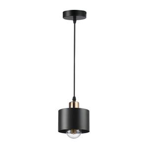 Luster na lanku 1xE27/35W/230V pr. 12 cm čierna/zlatá vyobraziť
