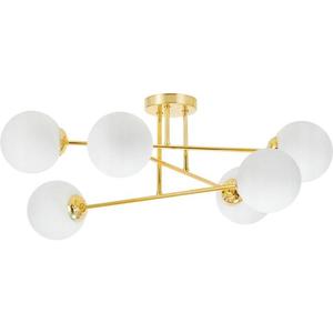 Luster na tyči 6xE27/35W/230V pr. 80 cm zlatá vyobraziť