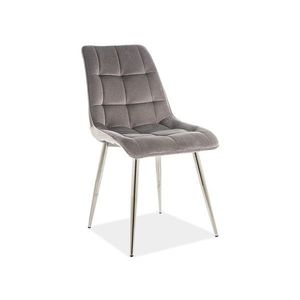 Čalouněná jídelní židle Chic Chrom Velvet šedá vyobraziť