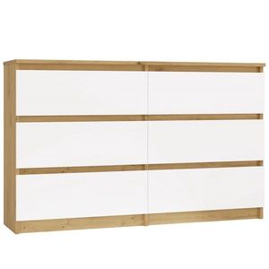Komoda MALWA M6 120 cm dub artisan/bílá vyobraziť