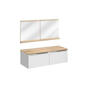 Koupelnová sestava Leonardo se skříňkou a zrcadlem 120 cm bílá/dub evoke vyobraziť