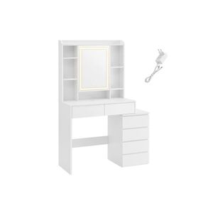 Toaletní stolek Vasagle Ginny 97 cm s LED osvětlením bílý vyobraziť
