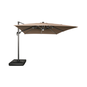 Zahradní slunečník Houseland Vexon s LED osvětlením 300x300 cm světle hnědý vyobraziť