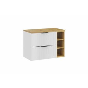 Závěsná skříňka pod umyvadlo Casad I s deskou 80 cm bílá/dub artisan vyobraziť