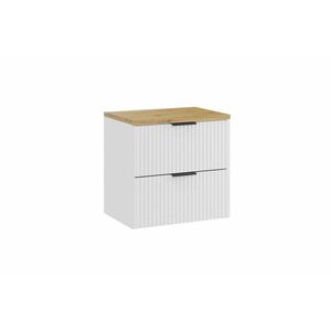 Závěsná skříňka pod umyvadlo Casad s deskou 60 cm bílá/dub artisan vyobraziť