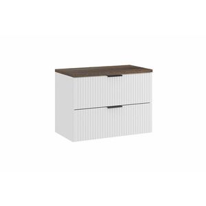 Závěsná skříňka pod umyvadlo Casad s deskou 80 cm bílá/dub santa fe vintage vyobraziť